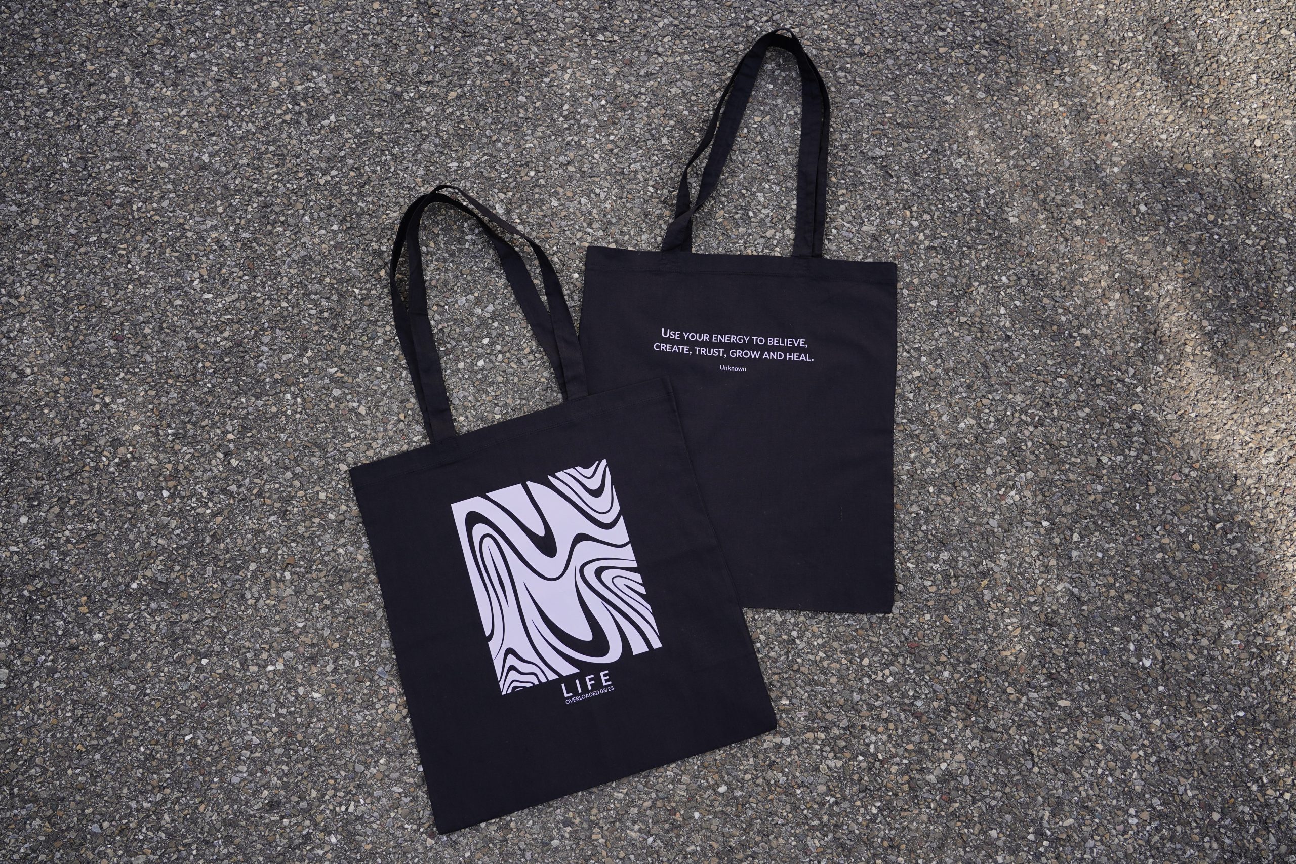 Life Baumwolltasche Schwarz